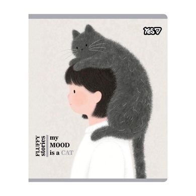 Тетрадь ученическая Yes My mood is a cat А5 12 листов клетка - 6