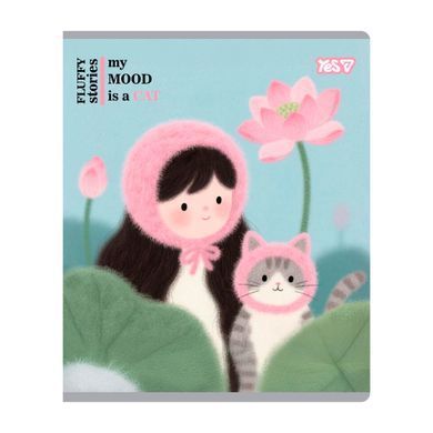 Тетрадь ученическая Yes My mood is a cat А5 12 листов клетка - 2