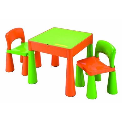 Комплект "Мамут" ( Столик+2 крісла ) Помаранчево-зелений Tega Baby - 1