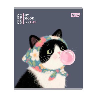 Тетрадь ученическая Yes My mood is a cat А5 12 листов клетка - 5