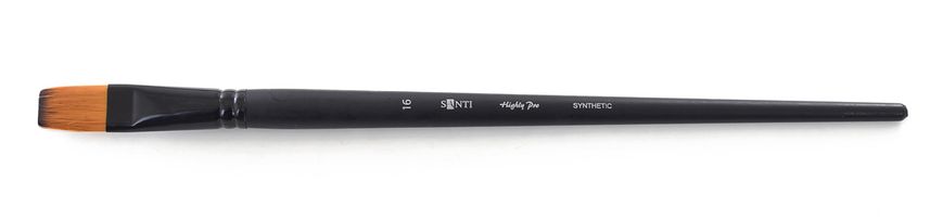 Кисть художественная синтетика "Santi Highly Pro", длинная ручка, плоская, №16 - 1