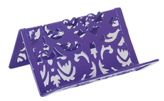 Подставка для визиток, BAROCCO, металлическая, фиолетовая - 1