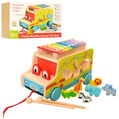 Деревянная игрушка "Xylophone Trolley" (Машинка, каталка, ксилофон, сортер) - 1