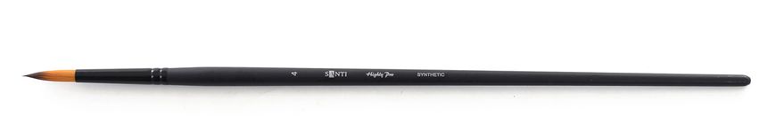 Кисть художественная синтетика "Santi Highly Pro", длинная ручка, круглая, №4 - 1