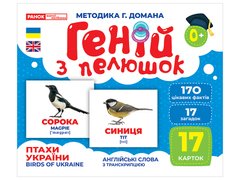 Картки серії: Геній з пелюшок "Птахи України" 17 карток (методика Г. Домана) Ранок - 1