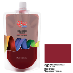 Краска гуашевая, (907) Красная темная, 200мл, ROSA Studio - 1