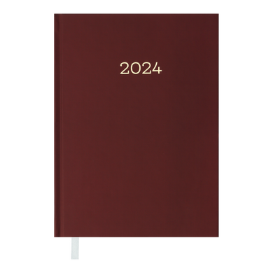 Щоденник датований 2024 MONOCHROME, A5, бордовий - 1