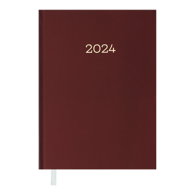 Щоденник датований 2024 MONOCHROME, A5, бордовий - 2