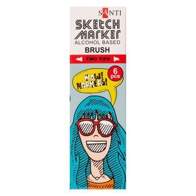 Маркер спиртовой SANTI Brush SA-137 прозрачный розовый - 2