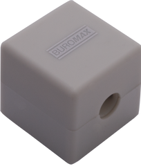 Точилка CUBE, RUBBER TOUCH, 1 отв., контейнер, пластик. корпус, ассорти - 1