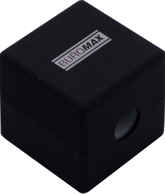 Точилка CUBE, RUBBER TOUCH, 1 отв., контейнер, пластик. корпус, ассорти - 5