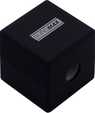 Точилка CUBE, RUBBER TOUCH, 1 отв., контейнер, пластик. корпус, ассорти - 3