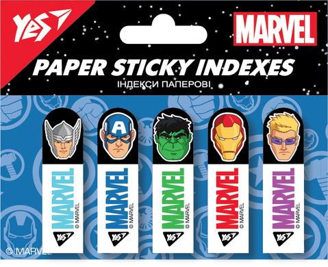Індекси паперові YES Marvel.Avengers 50x15мм, 100шт (5x20) - 1