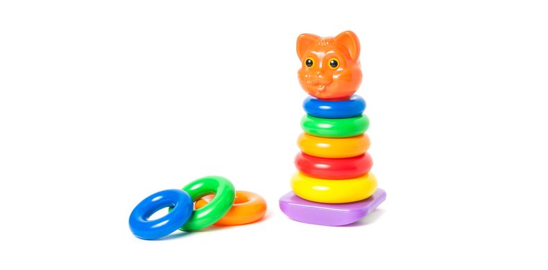 Пірамідка-качалка "Кішка" (5 кілець+кішка+підставка) - 1