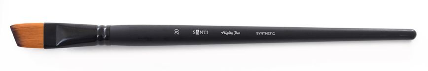 Художній пензель, синтетика "Santi Highly Pro", довга ручка, кутова, №20 - 1