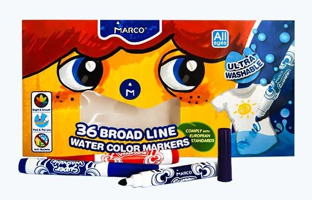 Фломастеры 36 цв. Super Washable Color Markers MARCO - 4
