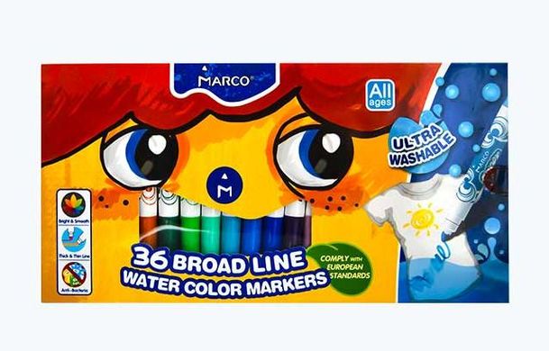 Фломастери 36 кол. Super Washable Color Markers MARCO - 3