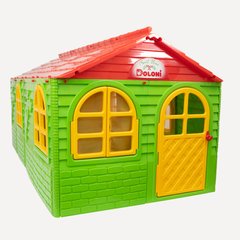 Дом детский со шторками (Зеленый/Красный) 265*130*1195см - 1