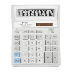 Калькулятор Brilliant BS-777WH, 12 розрядів, білий - 1