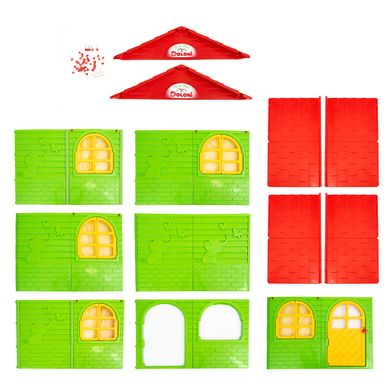 Дом детский со шторками (Зеленый/Красный) 265*130*1195см - 2