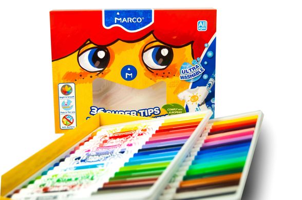 Фломастери 36кол. Super Washable Color Markers MARCO - 2