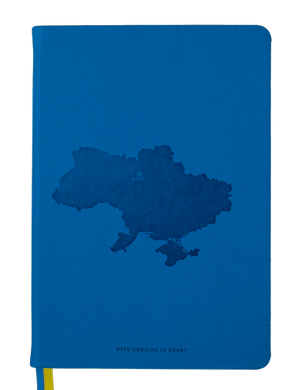 Блокнот деловой UKRAINE А5, 96л., линия, иск. кожа, синий - 1