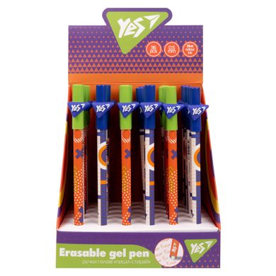 Ручка гелевая YES пиши-стирай Erudite 0,5 мм, синяя - 2