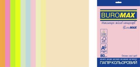 Набор цветной бумаги PASTEL+NEON, EUROMAX, 10 цв., 20 л., А4, 80 г/м&sup2; - 3