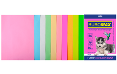 Набір кольорового паперу PASTEL+NEON, 10 кол., 50 арк., А4, 80 г/м&sup2; - 1