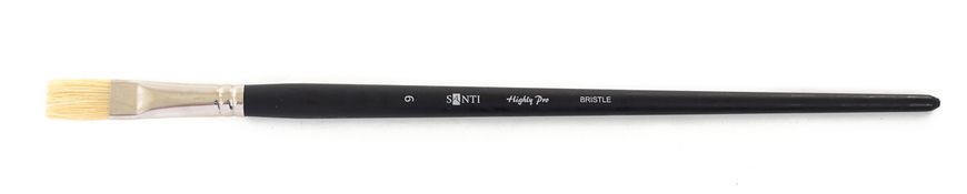 Художній пензель, щетина "Santi Highly Pro", довга ручка, плоска, №9 - 3