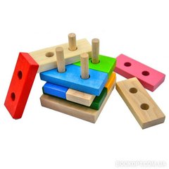 Деревянная игрушка "Цветные плашки" Папа - 1