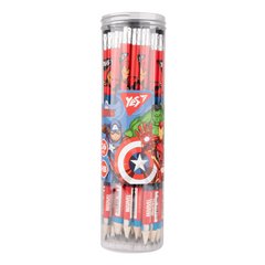 Олівець чорнографітний YES Marvel.Avengers круглий з гумкою - 1