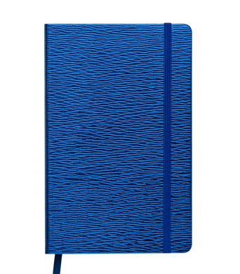 Блокнот діловий INGOT, 125x195 мм, 80 арк., клітинка, синій, шт.шкіра - 1