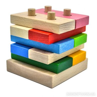 Деревянная игрушка "Цветные плашки" Папа - 3