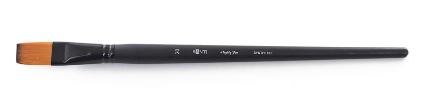 Кисть художественная синтетика "Santi Highly Pro", длинная ручка, плоская, №20 - 1