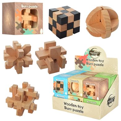 Дерев’яна іграшка "Кубик" 5,5см. 12шт. в дисплеї 15,5-10-10см. - 1