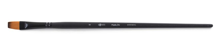 Художній пензель, синтетика "Santi Highly Pro", довга ручка, плоска, №8 - 1