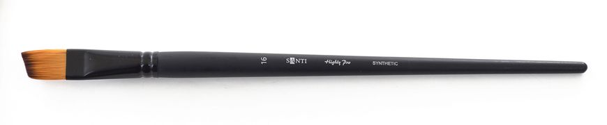 Кисть художественная синтетика "Santi Highly Pro", длинная ручка, угловая, №16 - 1