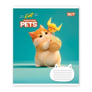Тетрадь школьная Yes Cat and pets А5 12 листов косая линия - 4