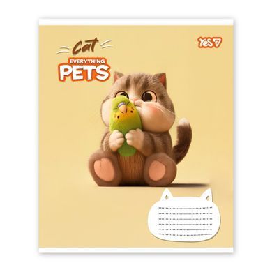 Тетрадь школьная Yes Cat and pets А5 12 листов косая линия - 3