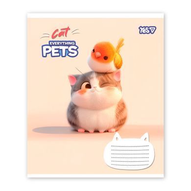 Тетрадь школьная Yes Cat and pets А5 12 листов косая линия - 2