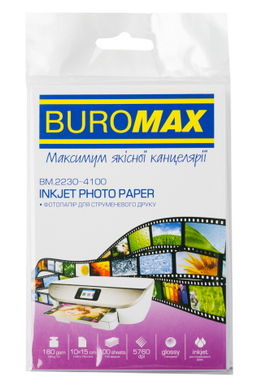 Фотобумага глянцевая, 10х15 см, 180 г/м², 100 л. - 2