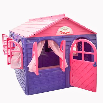 Дом детский со шторками (Розовый/Фиолетовый) 265*130*119см - 3