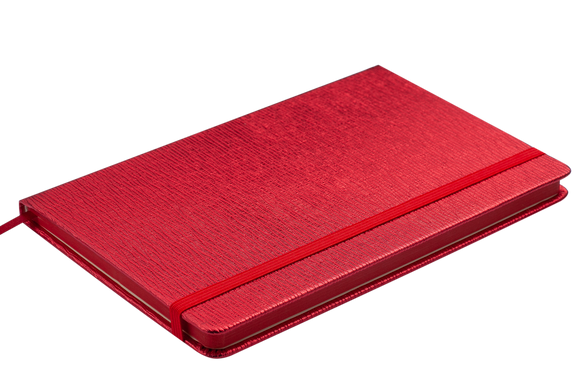 Блокнот діловий INGOT, 125x195 мм, 80 арк., клітинка, червоний, шт.шкіра - 7