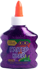 Клей ГЛИТТЕР (для слаймов) фиолетовый на PVA-основе, прозрачный, 88 мл - 1
