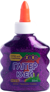 Клей ГЛІТЕР (для слаймів) фіолетовий на PVA-основі, прозорий, 88 мл - 2