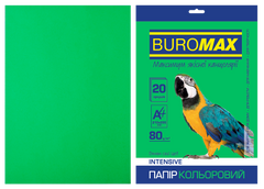 Папір кольоровий INTENSIVE, зелений, 20 арк., А4, 80 г/м&sup2; - 1