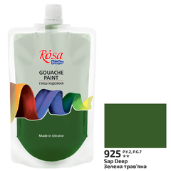 Краска гуашевая, (925) Зеленая травяная, 200мл, ROSA Studio - 1