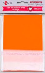 Набор оранжевых заготовок для открыток, 10см*15см, 230г/м2, 5шт - 1