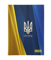 Блокнот UKRAINE, А5, 96 арк., клітинка, тверда картонна обкладинка, синій електрик - 1